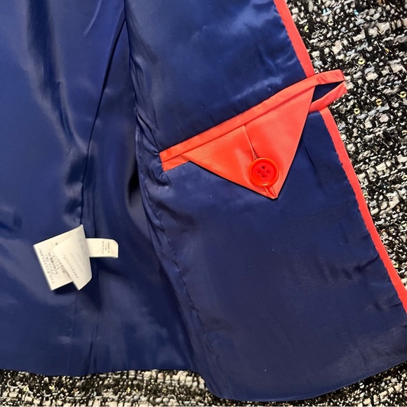 J. Crew Lady Day Black and White sequins Tweed Blazer size 12P, bell sleeves - Picture 6 of 15